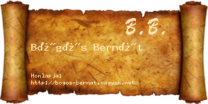 Bögös Bernát névjegykártya